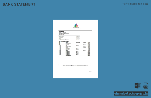 Beispiel für einen Kontoauszug der mongolischen Arig-Bank (Excel-Vorschau)